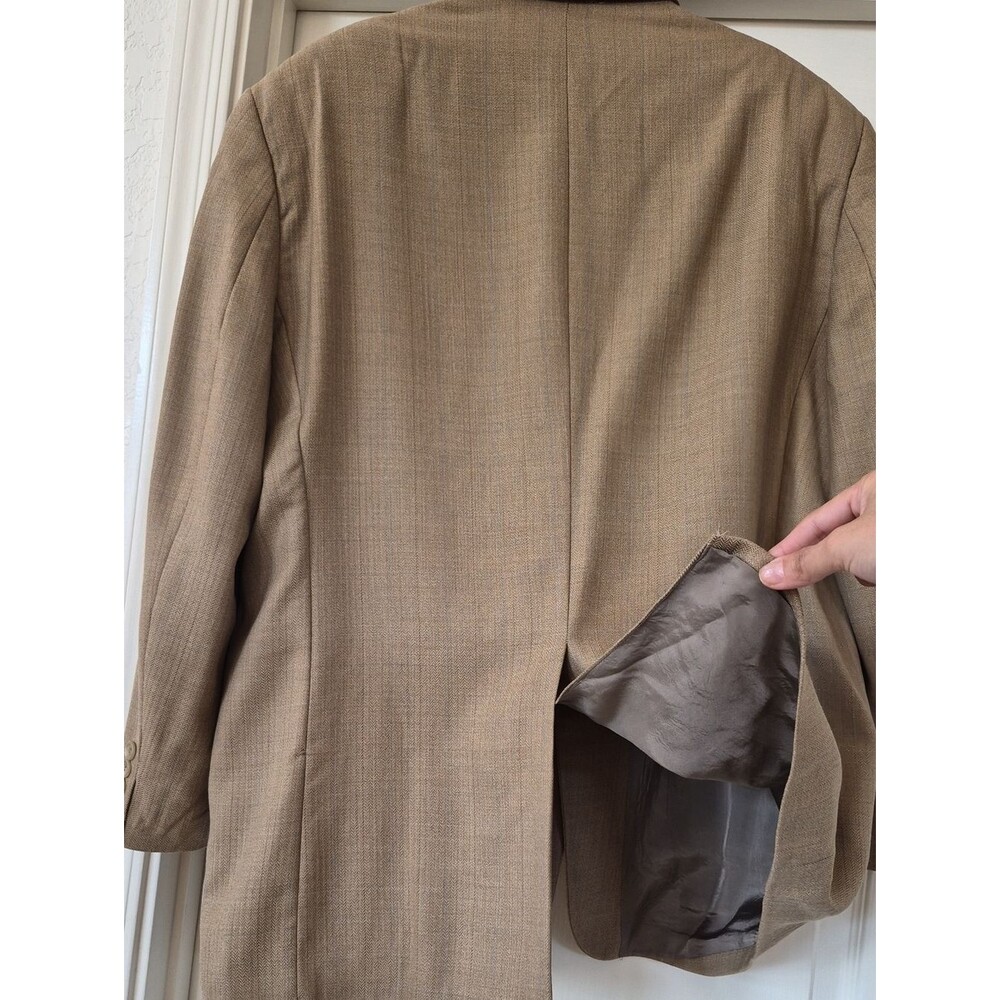 Chaps 100% Wool Three Button Smooth Blazer W/herringbone Pattern Sz 48R - Picture 7 of 17